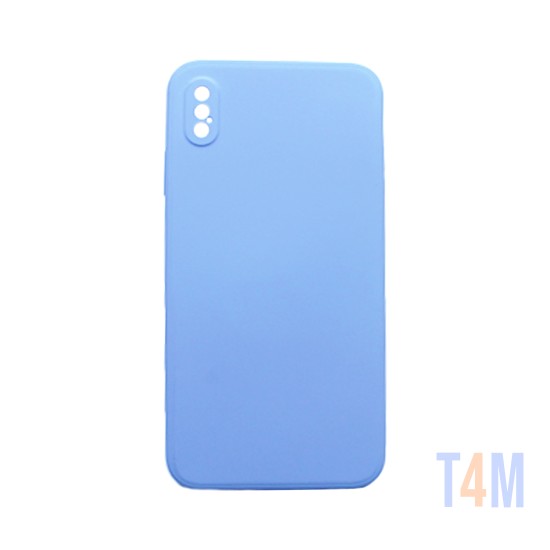 Capa de Silicone com Moldura de Câmera para Apple iPhone XS Max Azul